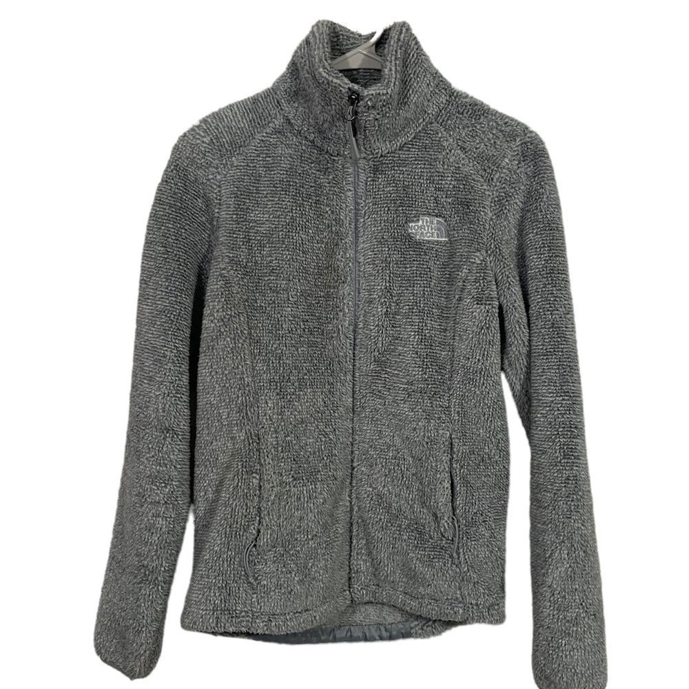 The North Face Grey Deep Pile Fleece Full Zip Jacket